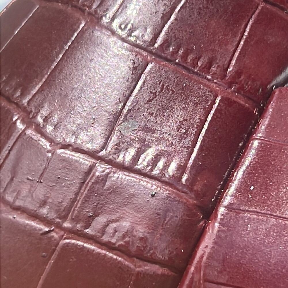▶️ Aquatalia ◀️ Maroon Embossed Leather Croc Pattern Pumps. 8 M - Picture 12 of 16
